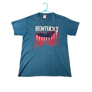Fruit of the Loom Kentucky‎ Eagle Graphic Tee Blue Size M Distressed